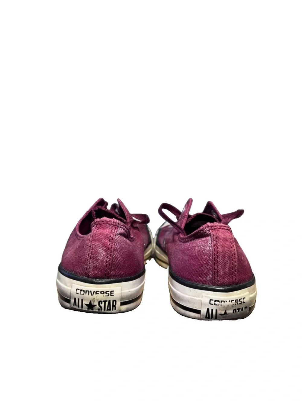 Converse All-Star Low Top Red Burgundy Silver Men's 8.5 Women's 10.5